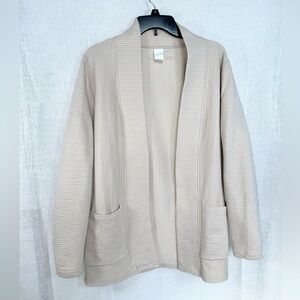 Lole Open-Front Ribbed Cardigan Sweater - Beige